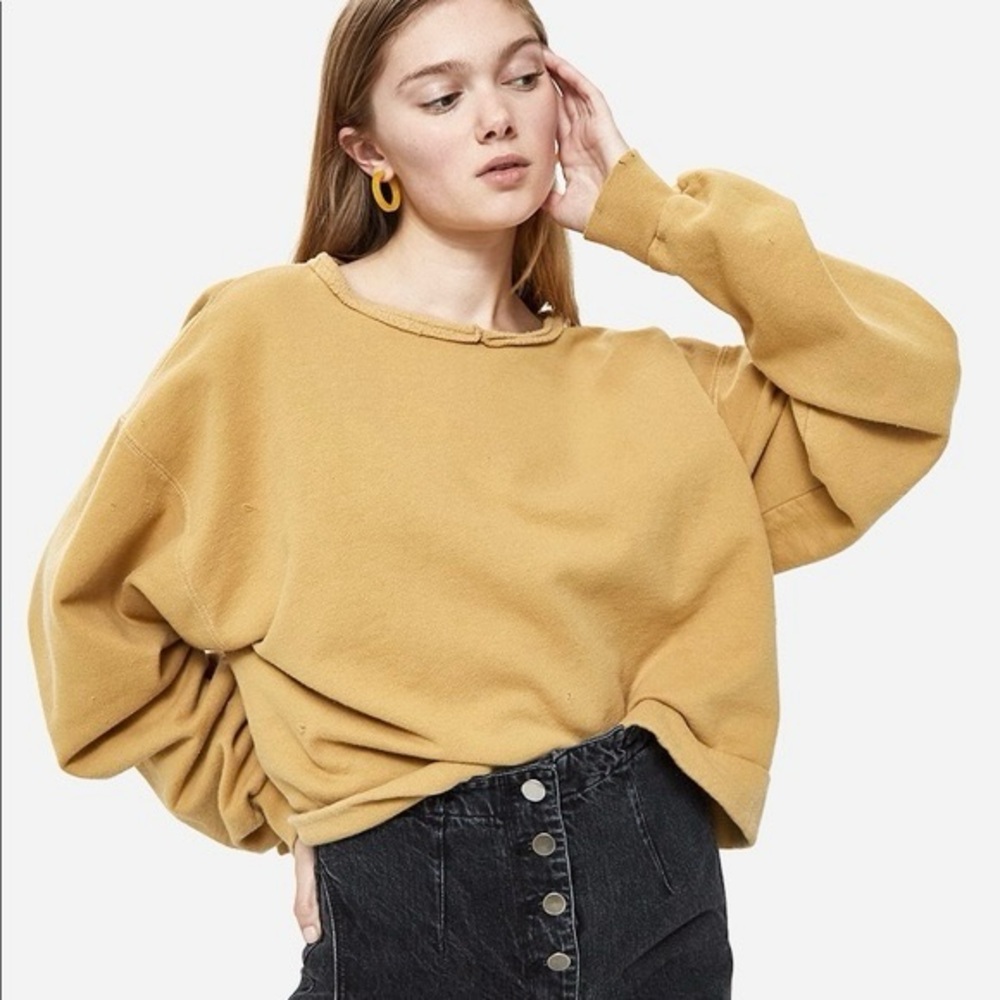 Rachel Comey Cropped Boxy Sweatshirt in Faded Yellow - Picture 8 of 8